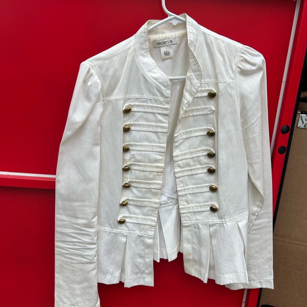 Arden B Women's White Military Jacket